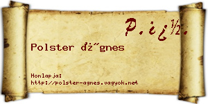 Polster Ágnes névjegykártya
